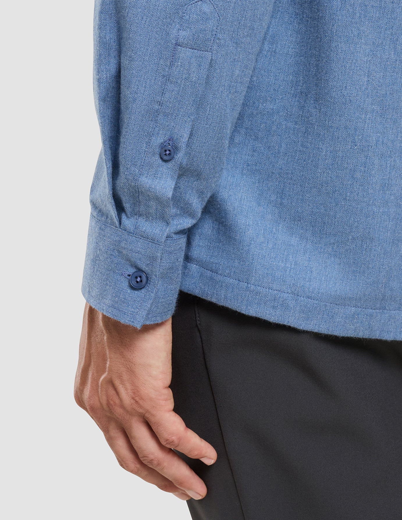 Soft Flannel Shirt Dusky Blue